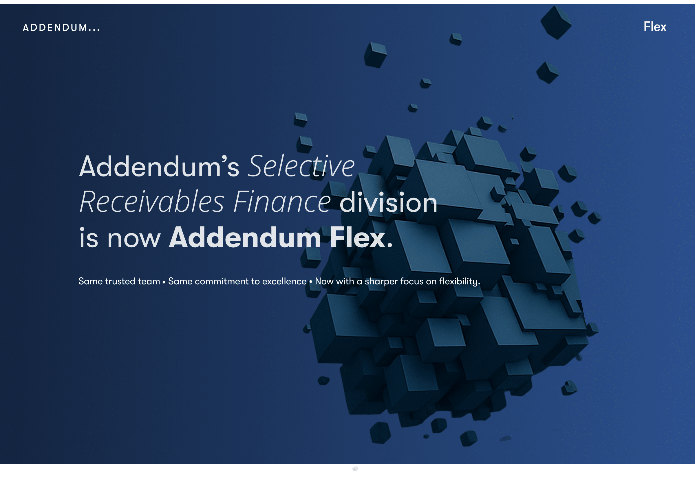 Addendum Selective Receivables Finance is renamed to Addendum Flex
